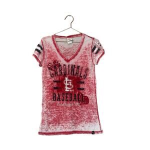 5th & Ocean v neck burnout St Louis Cardinals T-Shirt size small